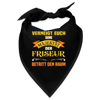 Eure Majestät der Friseur lustiges Beruf - Bandana - Schwarz - Vorne