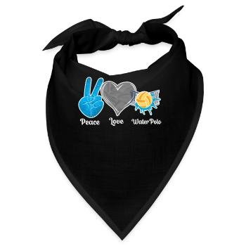 Water Polo Girl Peace Love Water - Bandana - Schwarz - Vorne