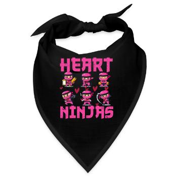 Herz Ninjas Liebe Japanische Kultur Ästhetik - Bandana - Schwarz - Vorne