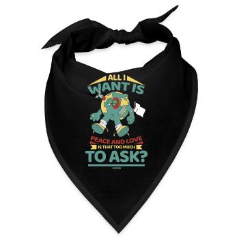 Die Erde möchte den Weltfrieden - Bandana - Schwarz - Vorne