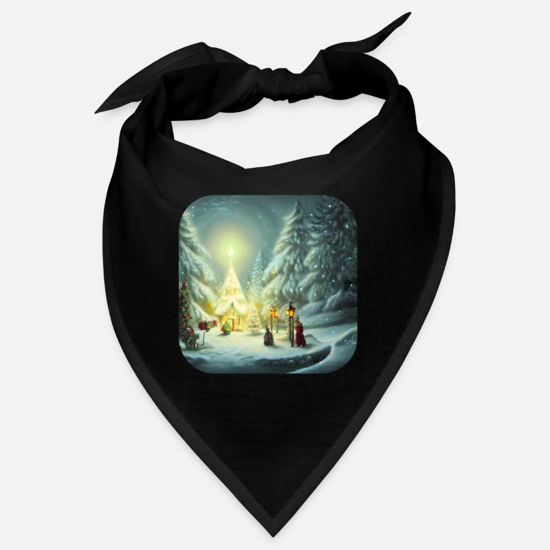Weihnachtsmotiv - Bandana - Schwarz