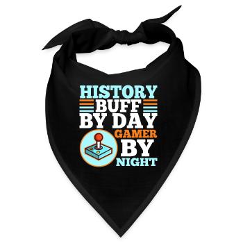 History by day gamer by night - Bandana - Schwarz - Vorne