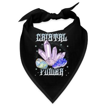 Kristall Crystal-Power Heilende Esoterik Kristalle - Bandana - Schwarz - Vorne