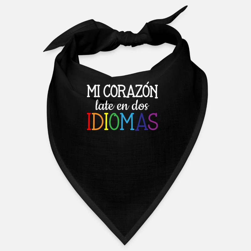 Mi corazon late en dos idiomas, bilingual Spanish Bandana