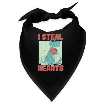 Ich stehle Herzen lustig Valentinstag Dinosaurier - Bandana - Schwarz - Vorne