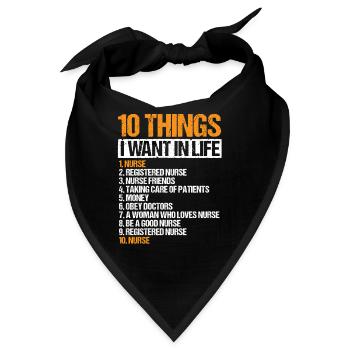10 Things Nurse Life Skills Nursing - Bandana - Schwarz - Vorne