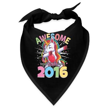 Regenbogen Einhorn 7. Geburtstag Mädchen 7 Jahre - Bandana - Schwarz - Vorne