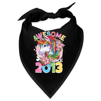 Regenbogen Einhorn 10. Geburtstag Mädchen 10 Jahre - Bandana - Schwarz - Vorne