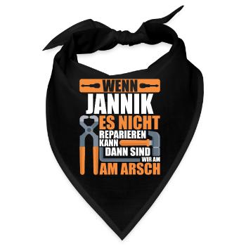 Vorname Jannik Name Geburtstag Geschenk - Bandana - Schwarz - Vorne