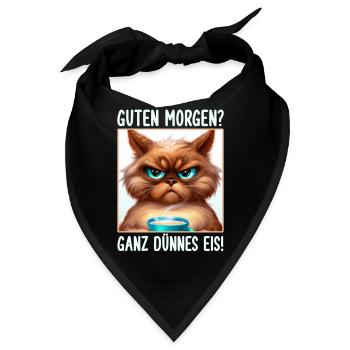 Kaffee Morgenmuffel Mitarbeiter Kaffee Katze - Bandana - Schwarz - Vorne