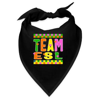 ESL Lehrershirt, Team ESL Lehrertag Englisch - Bandana - Schwarz - Vorne