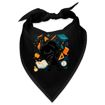 Silhouette Mädchen Erster Tag Der Schule Student - Bandana - Schwarz - Vorne