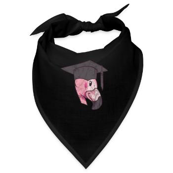 Flamingo Abschluss - Bandana - Schwarz - Vorne