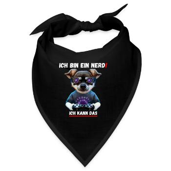 Ich bin ein Nerd - Ich kann das - Bandana - Schwarz - Vorne