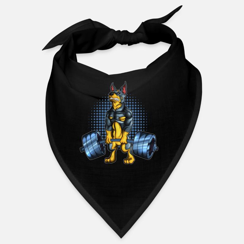 Doberman Sport Bodybuilder Weightlifting Dog Bandana