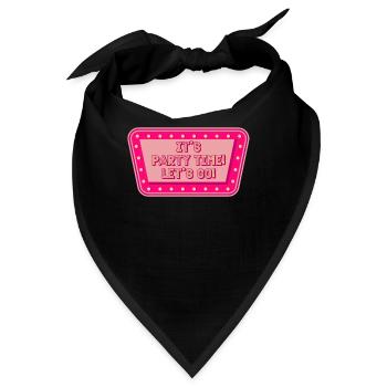 Party Time Retro Light Glowing Straßenschild - Bandana - Schwarz - Vorne