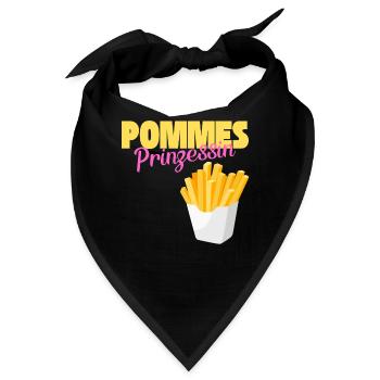 Pommes Prinzessin Fritten Kartoffel Frittieren - Bandana - Schwarz - Vorne