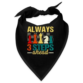 Always 3 Steps Ahead lustiges Schach - Bandana - Schwarz - Vorne