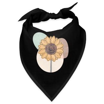 Bohemian Aesthetic Sunflower Retro Pastel - Bandana - Schwarz - Vorne