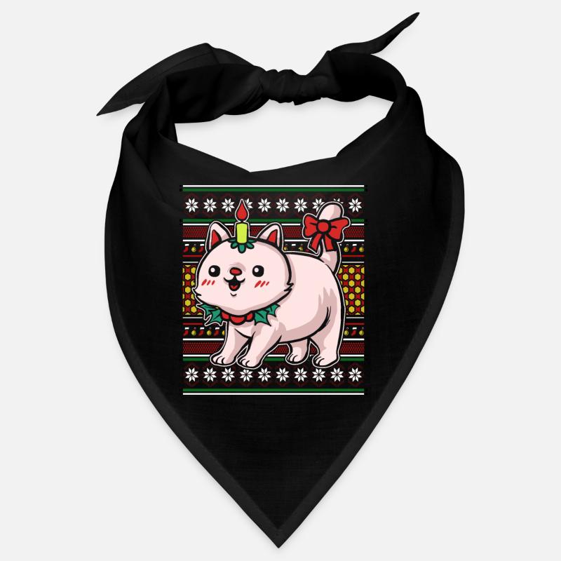 Pull de Noël moche Chat de Noël Bandana