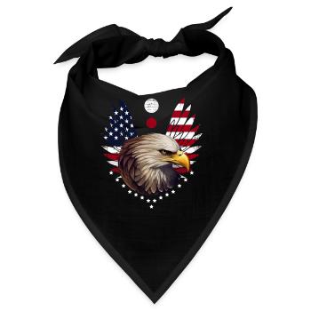 Bald Eagle American Flag US Flag Patriotic Animal - Bandana - Schwarz - Vorne