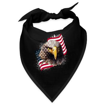 Patriotic Eagle US American Flag Bald Eagle USA - Bandana - Schwarz - Vorne