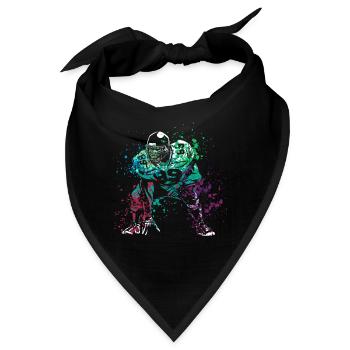 American Football Player Splash - Bandana - Schwarz - Vorne