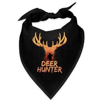 Retro Deer Hunting Rifle Whitetail Buck Hunters - Bandana - Schwarz - Vorne