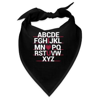 ABC Alphabet Ich liebe dich Englischlehrer - Bandana - Schwarz - Vorne