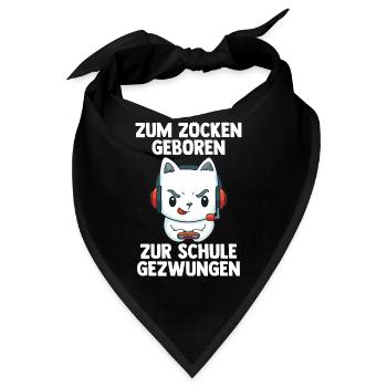 Gaming Katze - Computer Spiele Online Spiele - Bandana - Schwarz - Vorne