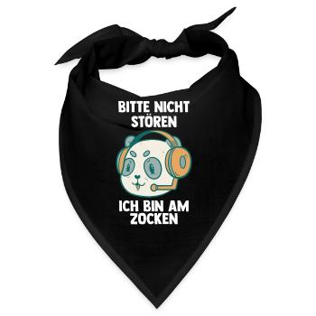 Gaming Pandabär - Computer Spiele Videospiele - - Bandana - Schwarz - Vorne
