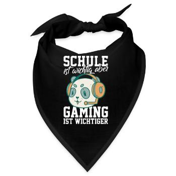Gaming Pandabär - Computerspiele Videospiele - Bandana - Schwarz - Vorne