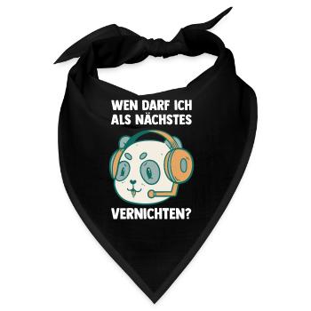 Gaming Pandabär am Vernichten - Computer - Bandana - Schwarz - Vorne
