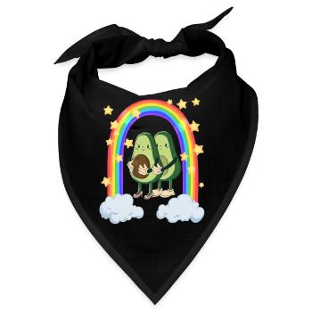 zwei Avocados laufen durch den Regenbogen - Bandana - Schwarz - Vorne