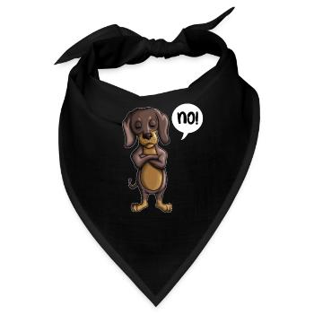 Sturkopf Dackel Hund sagt nein Geschenk - Bandana - Schwarz - Vorne