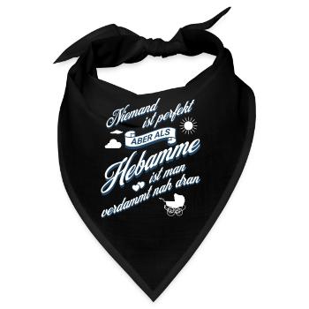 Lustiges Hebamme Hebammen Geburtshelferin Geschenk - Bandana - Schwarz - Vorne