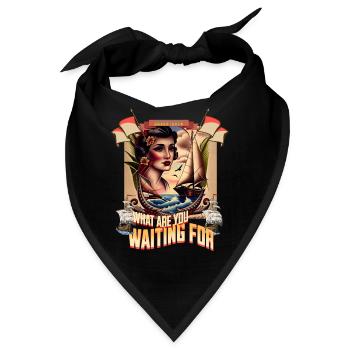 what are you waiting for - Bandana - Schwarz - Vorne