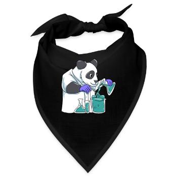 Panda Wissenschaftler - Bandana - Schwarz - Vorne