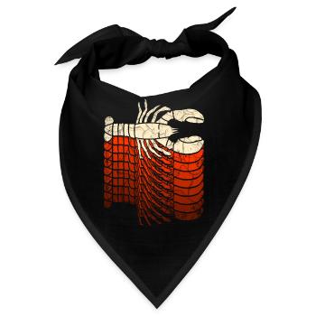 Retro Flusskrebs Krebse Flusskrebs Meerestier - Bandana - Schwarz - Vorne