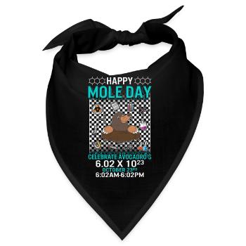 Happy Mole Day Shirt, feiern Sie Avogadros Maulwurf - Bandana - Schwarz - Vorne