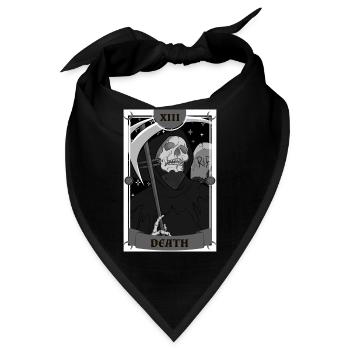 Anime Tarot Card Death Grim Reaper Occult Gothic - Bandana - Schwarz - Vorne