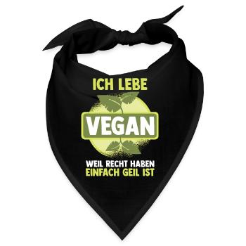 Fleischlos Vegan Pflanzlich Veganer - Bandana - Schwarz - Vorne