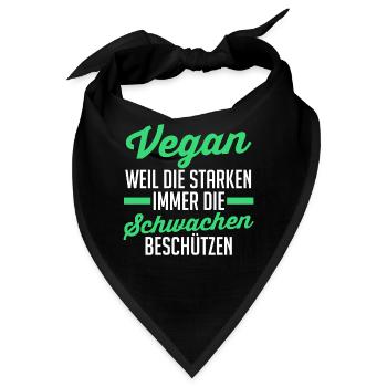 Fleischlos Vegan Pflanzlich Veganer - Bandana - Schwarz - Vorne