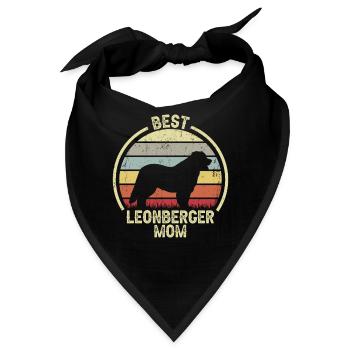 Hund Mom - Leonberger - Bandana - Schwarz - Vorne