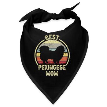 Hund Mom - Pekingese - Bandana - Schwarz - Vorne