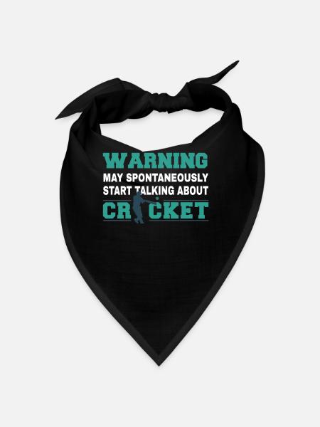 Warnung Kann Spontan Anfangen, Cricket Zu Reden - Bandana - Schwarz - Vorne