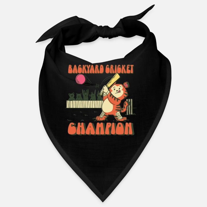 Backyard Cricket Champion Tiger Drawing Quote Bandana