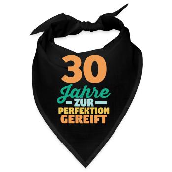 Dreißig Dreißigster 30 Jahre Geburtstag - Bandana - Schwarz - Vorne
