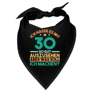 Dreißig Dreißigster 30 Jahre Geburtstag - Bandana - Schwarz - Vorne