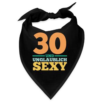Dreißig 30 Jahre Dreißigster Geburtstag - Bandana - Schwarz - Vorne
